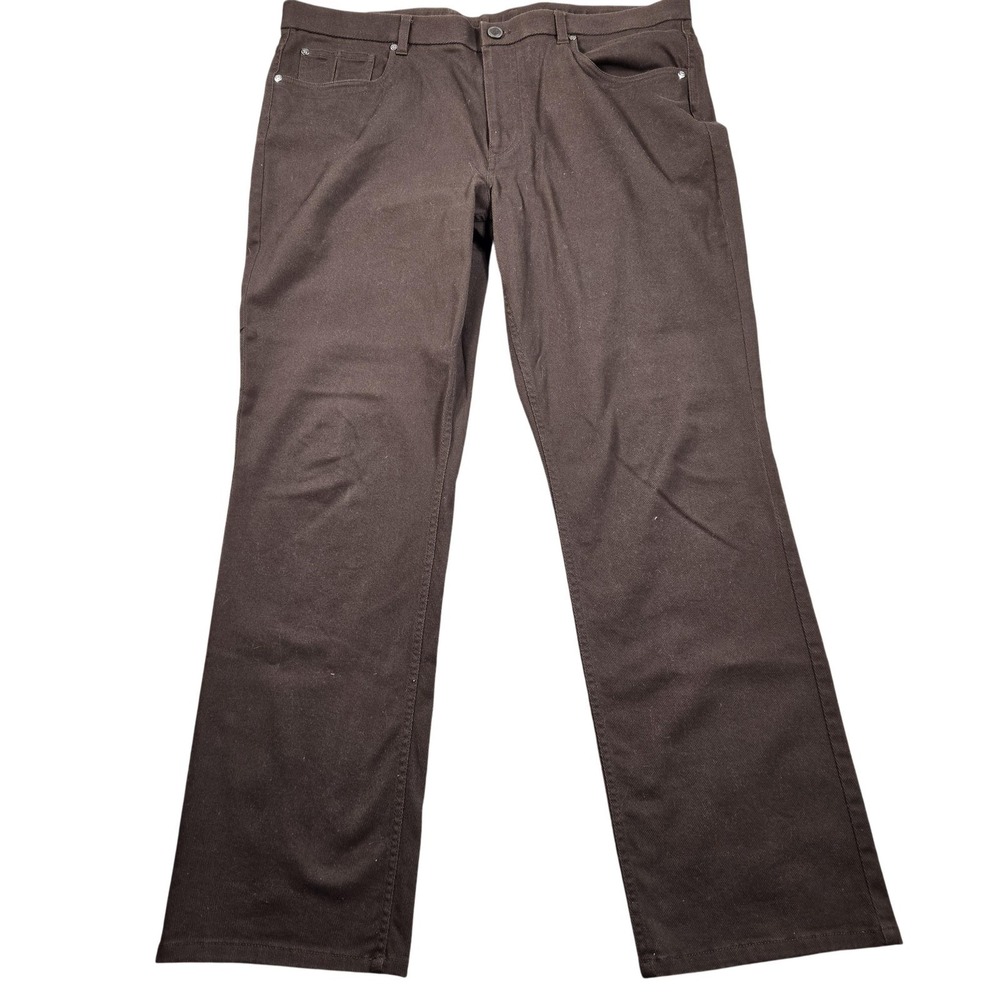 Hart Schaffner Marx‎ Pants Mens 40x32 Brown Stretch 5 Pocket Denim Khakis Casual